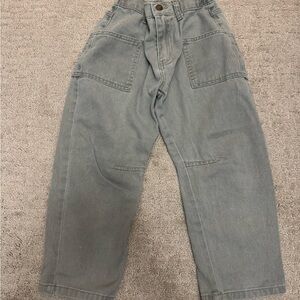 Rylee and Cru Green barrel jeans size 6-7